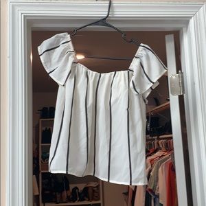 Off the Shoulder striped flirty top